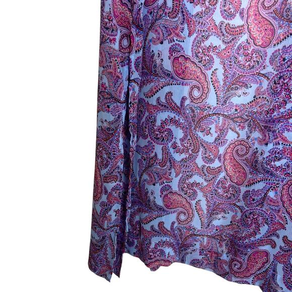 Jessica Simpson Kimono 1X Ultramarine Pink Paisley Sheer 3/4 Sleeve Open Front - Picture 5 of 9